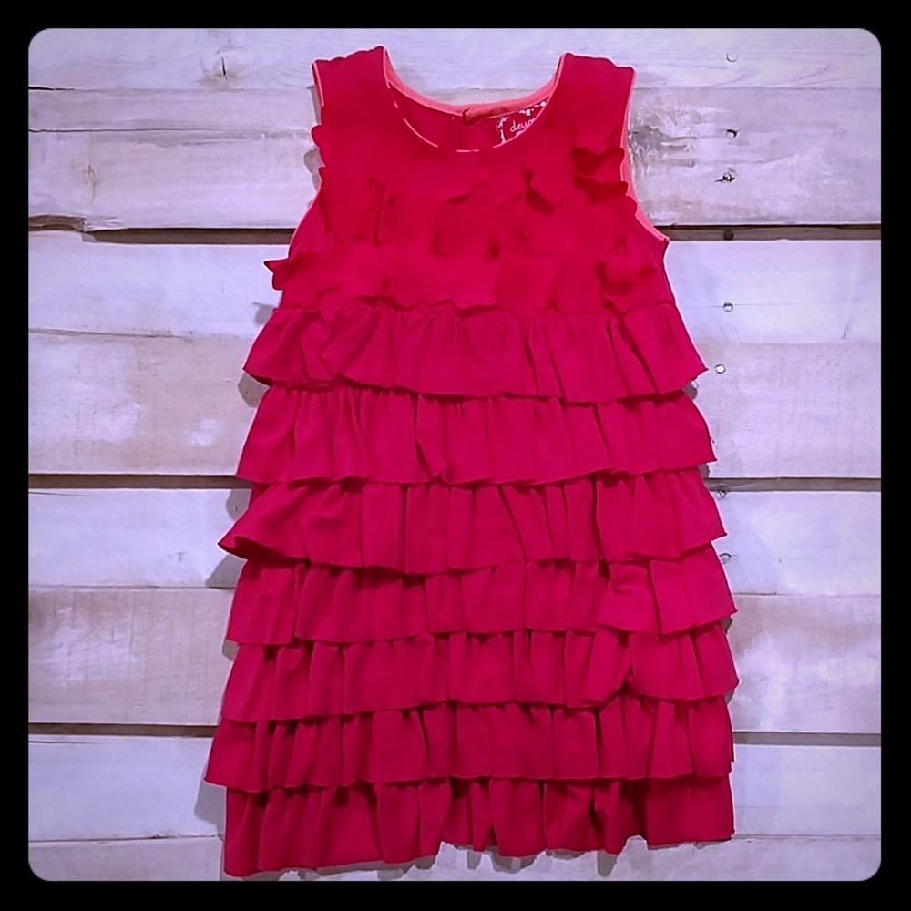 DEUX PAR DEUX Hot Pink Dress Sz4 Flowered